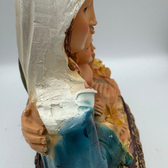 Vintage Holy Family Statue Jesus Mary Joseph Catholic Nativity Figurine Decor - Picture 7 of 10